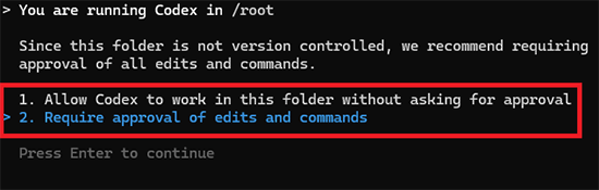 いずれかを選択して「Enter」を押してください