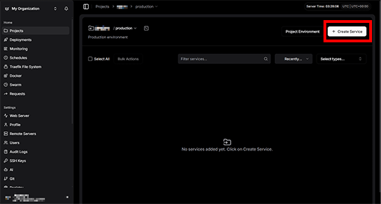 Create ServiceでApplicationを選択