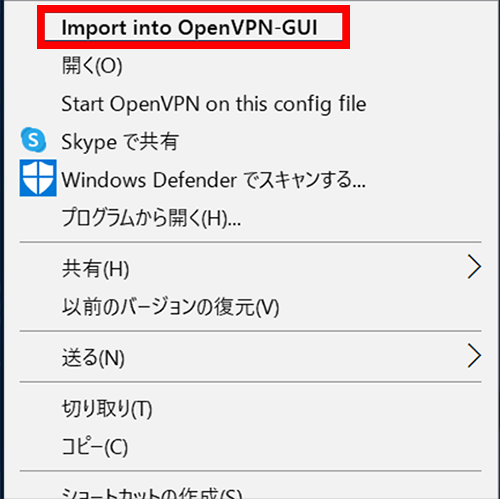 Import into OpenVPN-GUIפ